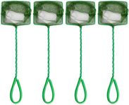 4 Pcs Aquarium Fish Net, 4 Inch Quick Catch Mesh Nylon Fishing Nets with Plastic Handle - Green