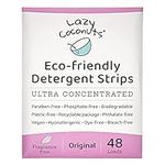 LAZY COCONUTS Eco Friendly, Plant Powered Laundry Detergent Strips - Fragrance Free, Unscented, Ultra Concentrated, Earth Friendly No Plastic - Lightweight and Perfect For Home, Dorms, Travel, Camping