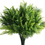 BELLE VOUS 6 Pack of Plastic Artificial Faux Hanging Plants - Outdoor/Indoor Fake Greenery Flower Shrubs for Home, Garden, Vine Wall Basket, Bushes, Wedding Garland and Office Decor