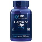 Life Extension L-Arginine, 700mg, high dose, 200 Vegan Capsules, Gluten Free, Vegetarian, Soy Free, GMO Free