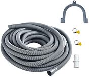 Washing Machine Drain Hose-Servineart 49ft Washer Drain Hose Extension Kits, Flexible Corrugated Drain Hose For Washing Machine Fit 1 1/4" with 1 Adapter, 1 U-Bend Holder, 2 Hose Clamps