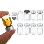 PATIKIL 5ml Sample Vials, 8 Pack Lab Empty Vials with Butyl Rubber Stopper and Crimp Top Caps Borosilicate Glass Vial, Transparent