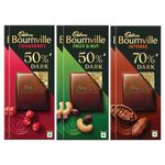 Cadbury Bournville Dark Chocolate Bars Combo (2 x Cranberry78 gram, 2 x Fruit & Nut 75 gram, 2 x 70% Dark Chocolate Bar 75 gram)