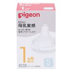 Pigeon Breast Milk Realize Nipple (Silicone Rubber) 1 Month S Size Round Hole 2 Pieces from