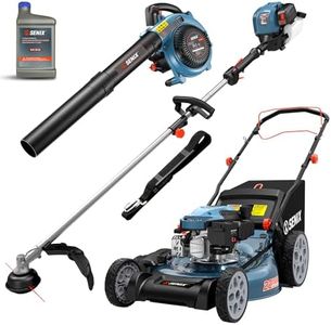 SENIX 22" Self-Propelled Gas Lawn Mower (170cc) +17-Inch 26.5 cc Gas Weed Wacker + 26.5cc Gas Leaf Blower Yard Tool Kit