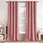 MIULEE Velvet Curtains Blush Pink Elegant Grommet Curtains Thermal Insulated Soundproof Room Darkening Curtains/Drapes for Classical Living Room Bedroom Decor 52 x 84 Inch Set of 2