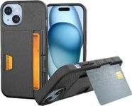 Smartish iPhone 15 Wallet Case - Wallet Slayer Vol. 2 [Slim + Protective] Credit Card Holder with Kickstand - Black Tie Affair