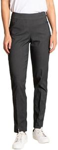 SLIM-SATION Women's Golf Regular Pull-On Straight-Leg Pant with Pockets (Charcoal, 4)