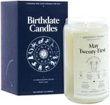 Birthdate Candles, May 21 - Gemini Zodiac Scented Candles Birthday Gift - Orchid, Sandalwood & Lemon Scent - All-Natural Soy & Coconut Wax, 60-80 Hour Burn Time - Made in USA