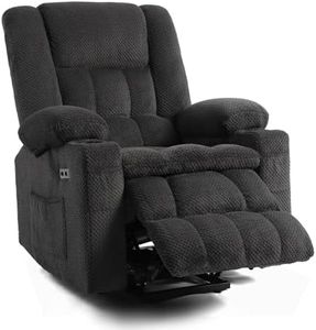 Consofa Fernsehsessel Relaxsessel mit Aufstehhilfe Elektrisch, Massagesessel mit Liegefunktion, TV Sessel Seniorensessel für Wohnzimmer, Heizung,4 Seitentaschen, TYP C & USB(Babbel, Grau)