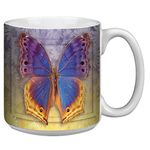 Tree-Free Greetings Extra Large 20-Ounce Ceramic Coffee Mug, Butterfly #3 Themed Vibrant Art (XM29505)