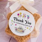 120 X Birthday Party Favor Stickers, Thank You for Celebrating with Us Stickers, 1.6" Round Birthday Party Favor Labels, Great For Birthday, Engagement, Wedding, Anniversary Party