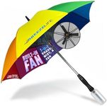 Breeze Life Rechargeable Mister Breeze, Sun Umbrella with Fan and Mister, Umbrella Mister with Built-in Fan, For Festivals, Beach and More, Blocks Harmful Sun Rays, Mist bottle included (Rainbow)