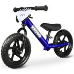 KRIDDO Toddler Balance Bike 2 Year Old, Age 24 Months to 5 Years Old, 12 Inch Push Bicycle with Customize Plate (3 Sets of Stickers Included), Steady Balancing, Gift Bike for 2-3 Boys Girls, Blue