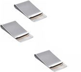 LORJE 3Pack Money Clip, Silver Stainless Steel Slim Money Clip, Money& Cards Holder,Slim and Durable Slim Minimalist Wallet (Silver-3)