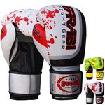 Farabi Boxing Gloves Sparring Punching Bag Training Bag Mitt Gel (White, 16-oz)