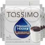 Tassimo Maxwell House Rich Dark Roast Coffee Single Serve T-Discs, 109g (5 Boxes of 14 T-Discs)