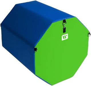 We Sell Mats Gymnastics Octagon Skill Shape Tumbling Mat, Somersault Backbend Trainer for Gymnastics, Cheerleading and Martial Arts, Lime Green / Blue, (Medium) 24 in x 24 in x 26 in