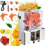 Automatic Commercial Juicer Machine, 110V 120W Orange Squeezer for 22-30 per Minute, Electric Orange Juice Machine with Pull-Out Filter Box SUS 304 Tank PP Cover and 2 Collecting Buckets