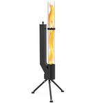 ONLYFIRE OUTDOOR LIVING Fire Pit with Ash Tray, Wood Pellet Patio Heater, Portable Modern Fireplace with Tripod for Outside Use, Backyard Bonfire, Outdoor Restaurants, Coffee Shops, FP042