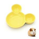 LuckyOpt Hamster Food Bowl, Cute Mouse Shape Ceramic Hamster Water Bowl Easy to Clean, Guinea Pig Bowl Feeding Dish for Small Animals, Hedgehog, Squirrels, Rodents, Sugar Glider (Yellow)