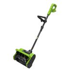 Greenworks 24V 12-Inch Brushless Cordless Snow Shovel, 20ft Throwing Distance, 12" Wide & 6" Deep Clearing, Electric Snow Thrower Blower Removal Tool for PatioDrivewayStepsWinter Storm (Tool Only)