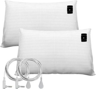 Grounding Pillowcase 2 Pack, 20x30, 2 Pillow Covers with 15 ft Grounding Cord, Soft Cotton Silver Fiber, Improve Sleep