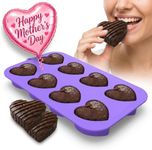 Bakerpan Heart Molds Silicone, Heart Shaped Cake Pans - Valentines Heart Molds for Baking