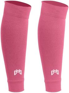 MediCaptain Pre Cut Soccer Sock Sleeves, Companion for Soccer Grip Socks, Securely Holds Shin Guards, Compression Leg Warmer (Pink, One Size)