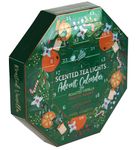 Pan Aroma Christmas Tea Light Candle Advent Calendar 24 Festive Countdown Scented Tea Light Candles,Green