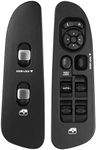 BASIKER Master Power Window Switch and Bezel Driver Side and Window Bezel Passenger Side Replacements for 2002-2010 Dodge Ram 1500 2500 3500, Black