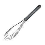 Zyliss Flat Whisk, Sustainable Wheat Straw/Silicone, Hand Whisk with Heat Resistant Silicone Head Suitable for Non Stick Cookware, Beluga Grey, 30cm x 7cm, Dishwasher Safe