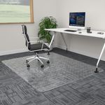 100pointONE Extra Large Office Chair Mat for Carpet, 48" x 60" Clear Desk Chair Mat for Low Pile Carpeted Floors- Easy Glide Plastic Floor Mat for Office Chair on Carpet