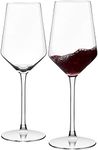 bellemax 450ML Crystal Wine Glass Red or White Cut Wine, Transparent Champagne Flute Wine Glass Set, Long Wine Glass Set (Vintage - BR, 2 Count (Pack of 1))