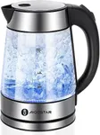 Aigostar Electric Kettle, Glass Electric Tea Kettle 1500W Fast Boil Water Kettle Electric for Tea and Coffee, 1.7L with LED Interior, Hot Water Boiler with Auto Shut-Off & Boil-Dry Protection