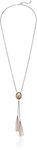 Lucky Brand Women's Pave Fringe Lariat Necklace, Two Tone, One Size