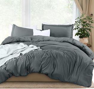 Utopia Bedding Duvet Cover Queen Size Set - 1 Duvet Cover with 2 Pillow Shams - 3 Pieces Comforter Cover with Zipper Closure - Ultra Soft Brushed Microfiber, 90 X 90 Inches (Queen, Grey)