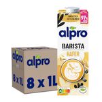 Alpro Barista Foamable Oat Plant-Based Long Life Drink, Vegan & Dairy Free, 1L (Pack of 8) Packaging may vary