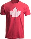 Ann Arbor T-shirt Co. Men's Canada Pride Vintage Style, Retro-Feel Canadian Maple Leaf T-Shirt X-Large Heather Red