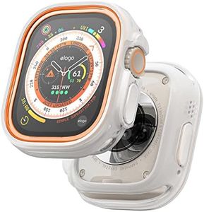 elago Duo Case Compatible with Apple Watch Ultra 2 & 1, Full Protection (Hard PC + TPU Material), Full Access to Screen, Two PCs Included. Strap not Included (TPU: Transparent/PC: Orange, Black)
