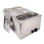 eZone Commercial Bain Marie with 3x Gastronorm Pan Catering Wet Heat Food Warmer