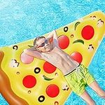 WAIZHIUA 180cm Inflatable Pool Float Giant Pizza Swimming Pool Floating Water Floating Rafts Swim Pool Raft with Cup Holders for Summer Pool Lake Beach