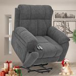 YONISEE Oversized Lift Chairs Recliner for Elderly with Massage and Heat, Overstuffed Wide Recliners, Recliner Chairs for Adults, Heavy Duty and Safety Motion with 2 Concealed Cup Holders, USB Ports