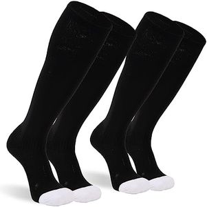 Sunew Men's Soccer Softball Socks 10-12, Boys Knee High Over Knee Baseball Soccer Volleyball Long Tube Athletic Homecoming Socks for Back to School Black Large 2 Pairs