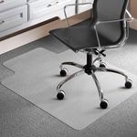 Trintion Office Chair Mat for Carpeted Floor 90x120cm PVC Floor Mat Non-Slip Pointed Waterproof Plastic Chair Mat Carpet Protector for Low, Standard and Medium Pile Carpets (Pointed T-shape)