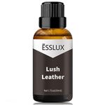 Lush Leather Fragrance Oil - ESSLUX Aromatherapy Essential Scented Oils for Diffuser, Massage, Soap, Candle Making Scents, Perfume, Home Fragrance, 30 ml