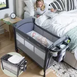 4-in-1 Baby Bassinet - Bedside Bassinet & Bedside Crib, Pack and Play, Diaper Changing Table & Travel Bassinet - Portable Bassinet for Newborn To Toddlers