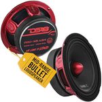 DS18 PRO-X6.4BM Loudspeaker - Pair of 6.5", Midrange, Red Aluminum Bullet, 500W Max, 250W RMS, 4 Ohms - Premium Quality Audio Door Speakers for Car or Truck Stereo Sound System (2 Speaker)