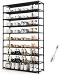 HODYANN 50 Pairs Shoe Tower, Non-woven Fabric&Metal Storage Cabinet, 10 Tiers Shoe Rack for entryway