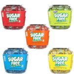 Derby Sugar Free Candies Combo Pack of 5 (330gm per Jar) Approx 115pcs each Jar | Orange | Mango | Strawberry | Kacha Kairy | Mint Flavored. Healthy & Tasty Candy.